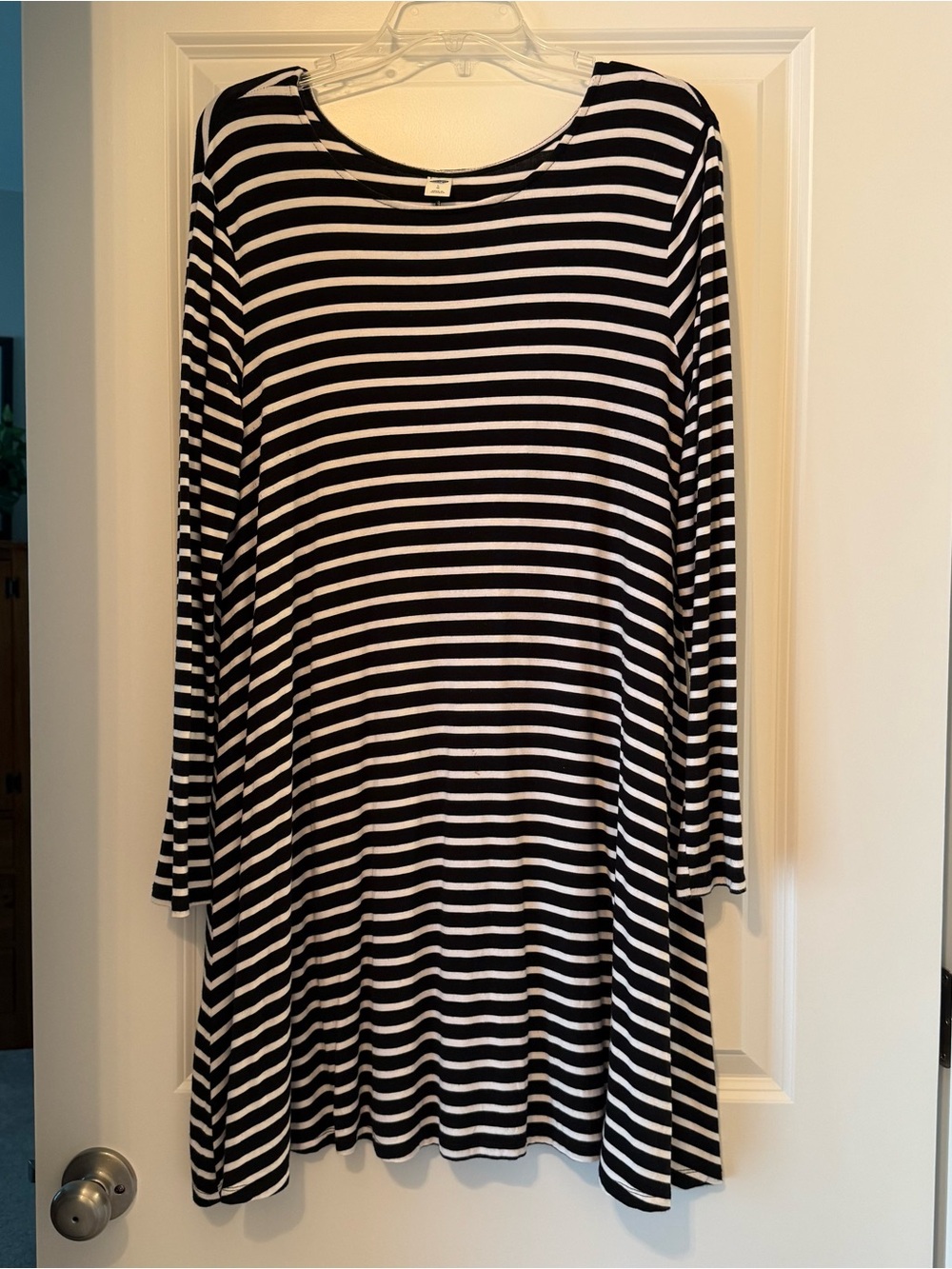 Black & White Striped Long Sleeve Swing dress from old navy